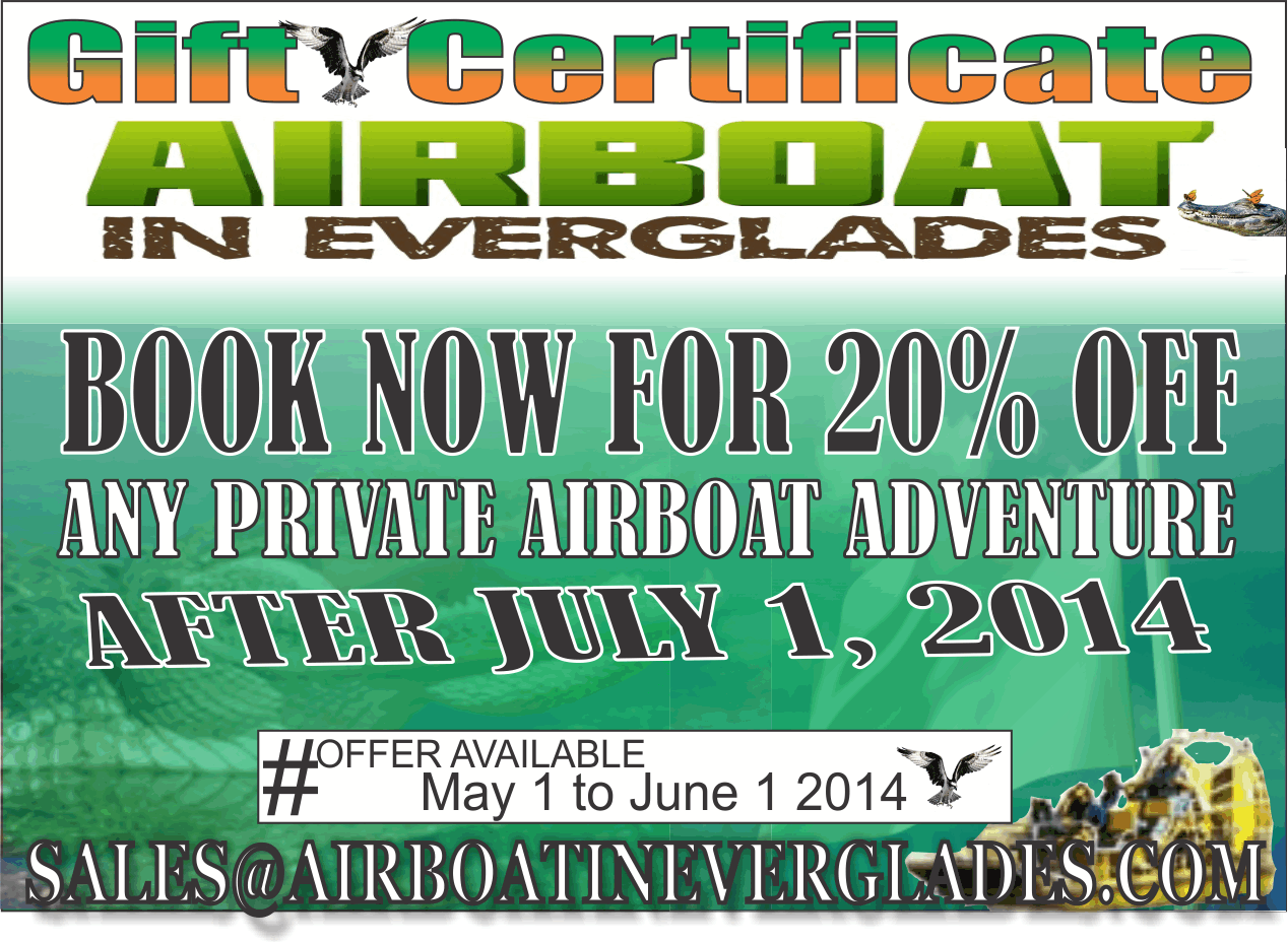 Airboat In Everglades Coupon Airboat In Everglades Adventures. 1888