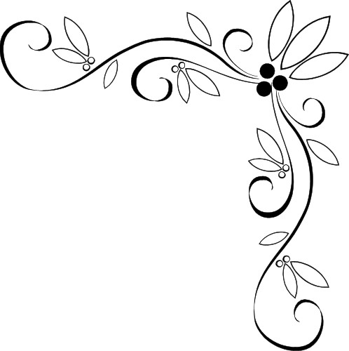 Great for wedding invitations and the like Fancy vine corner border design 