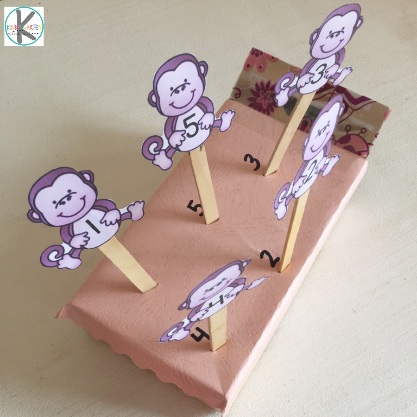 Kindergarten Worksheets and Games: 5 Little Monkeys Activity