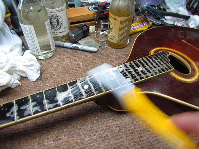 Fingerboard Cleaning, Fret Dressing, and Tuner Lubrication on the 1919