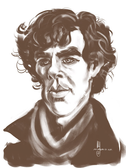 Benedict Cumberbatch caricature by Artmagenta
