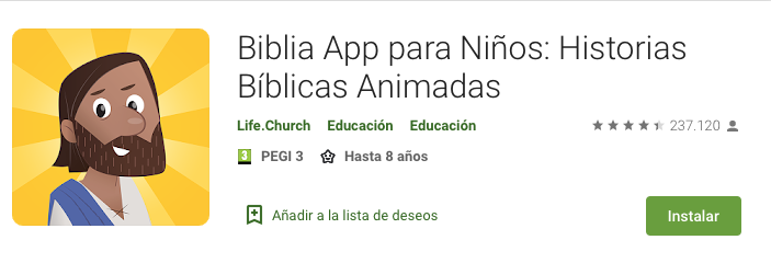 Biblia App movil para niños