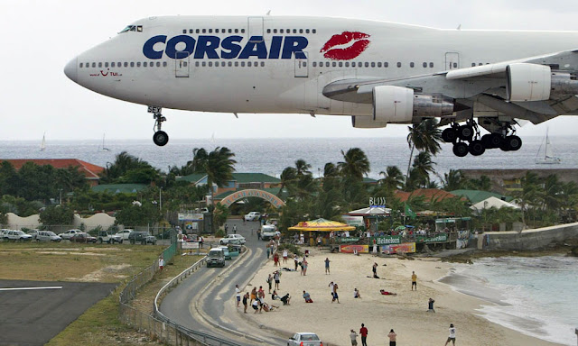 O fantástico aeroporto Princesa Juliana - Caribe