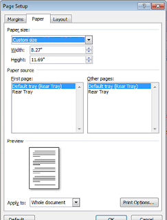 kotak dialog page setup kotak dialog page setup
