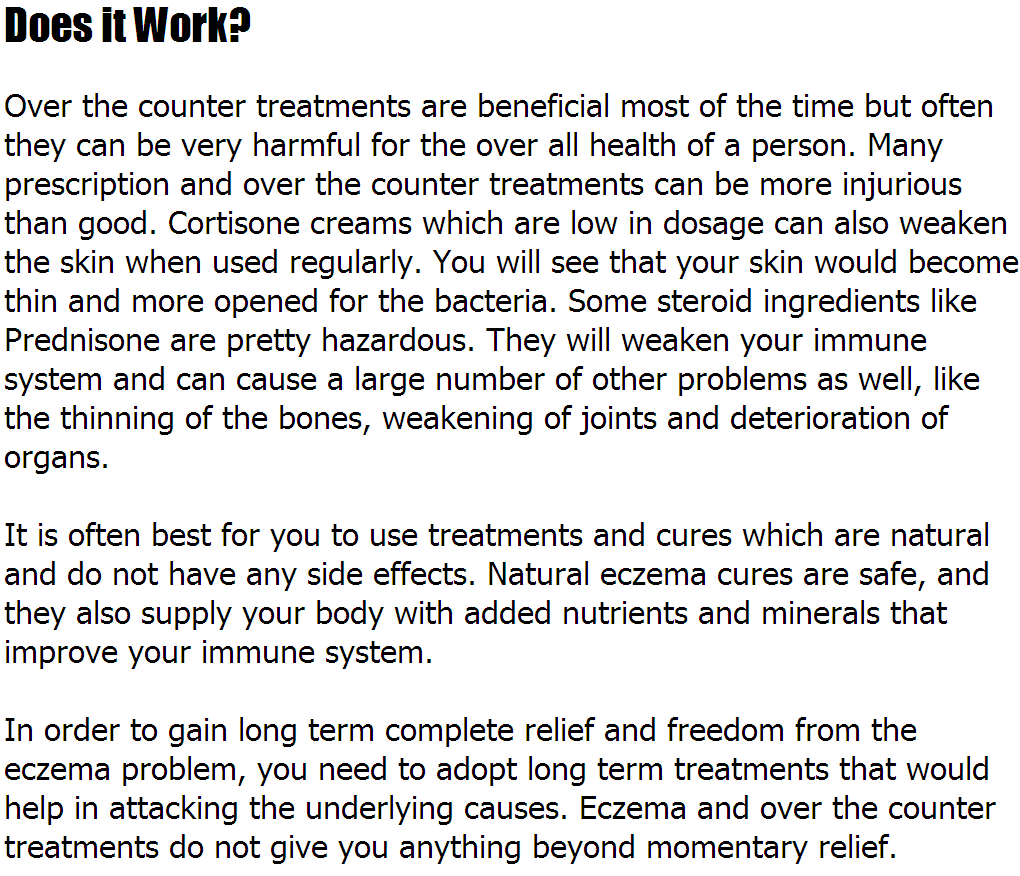 Eczema Remedy Eczema Treatment Over The Counter Does it Work?