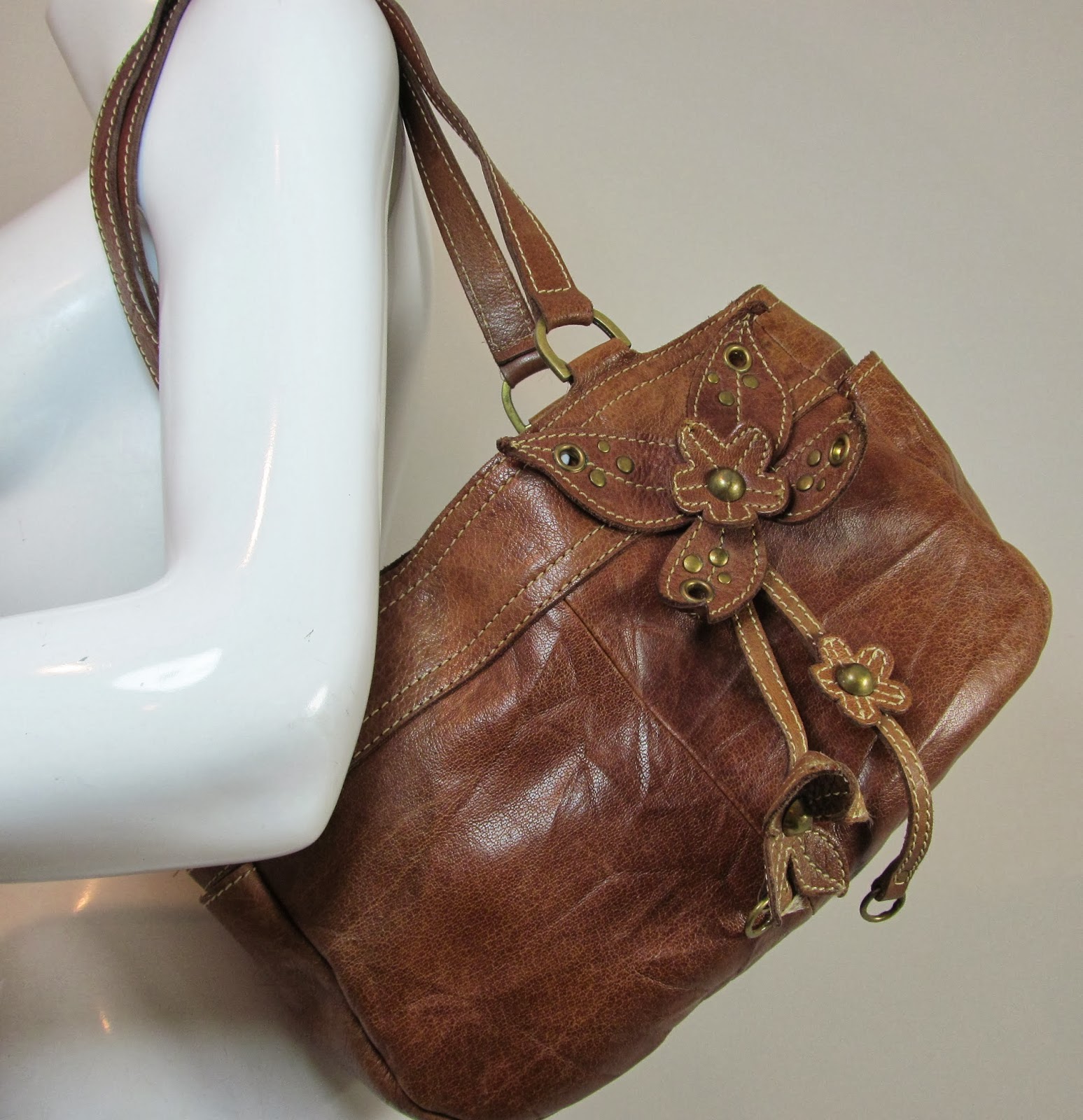 MANGO ACCESSORIES TAN BROWN LEATHER OVER SHOULDER BAG HANDBAG PURSE