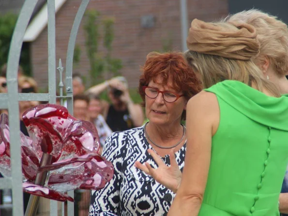 Queen Maxima of The Netherlands attends the official opening of the new nursing center 's Hamrik in Nieuwolda,