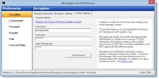 Image shows how to setup your Lockbin.com account in MessageLock