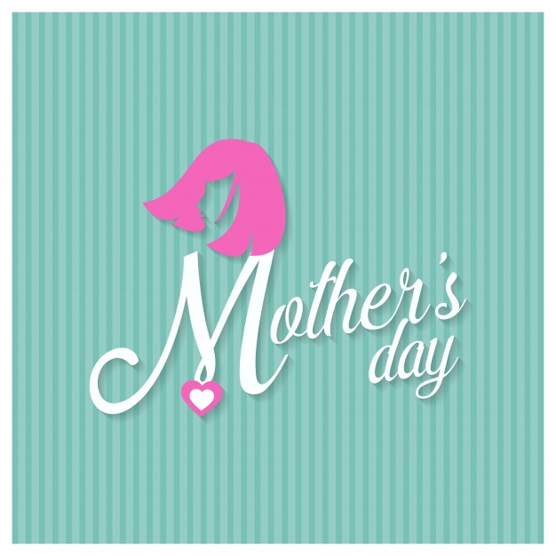 Mothers day lettering on green background Free Vector