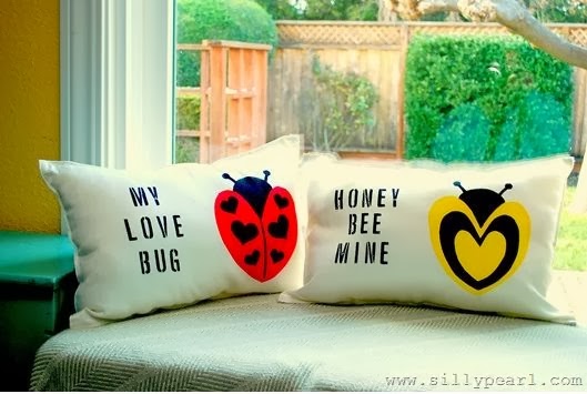 Stenciled Valentine Pillows