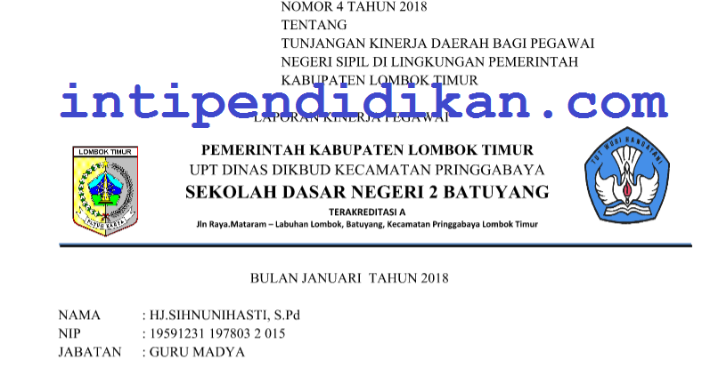 Contoh Jurnal Harian Kepala Sekolah Dan Guru Sekolah Dasar