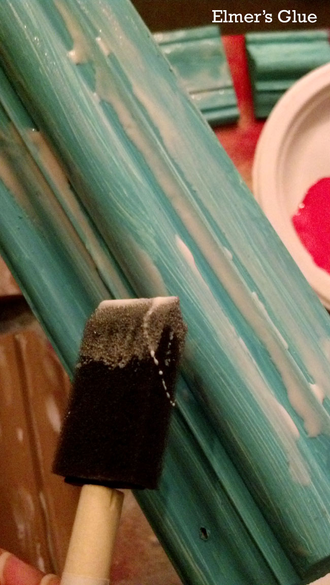 how to use Elmer's glue for crackle finish