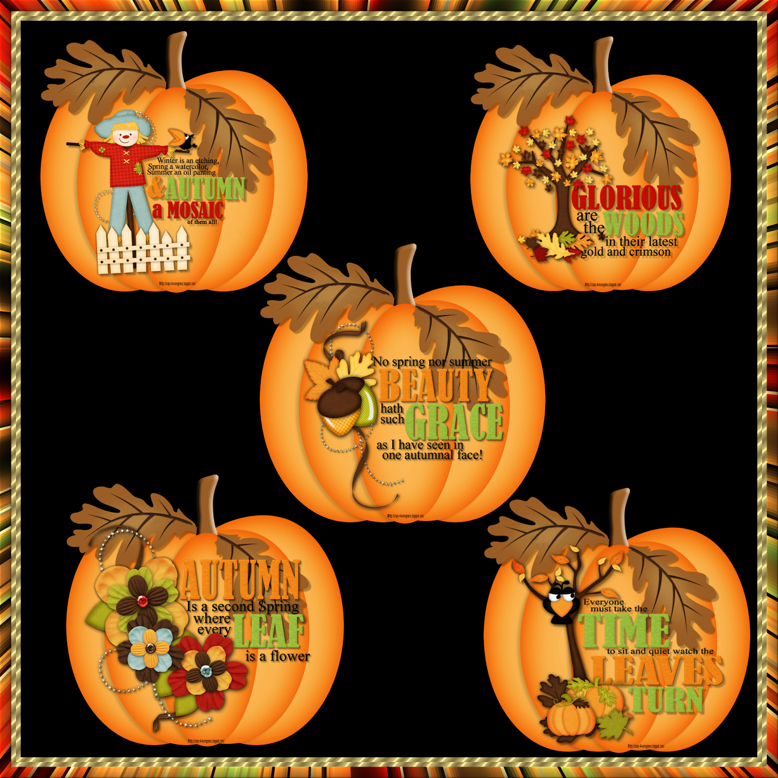 Creative Elegance Designs Word Art Pumpkins
