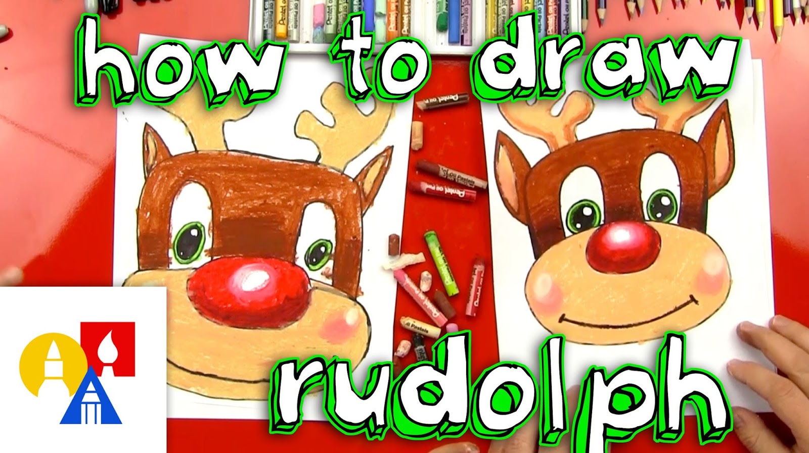 English is FUNtastic: How To Draw Rudolph - simple video tutorial