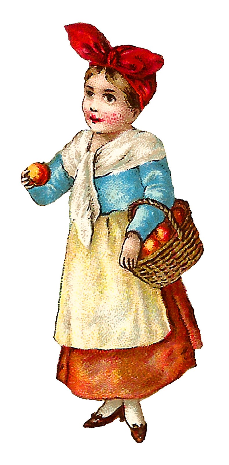 Antique Images Victorian Girl Old Illustrations Apple Farmer Snow Clip Art