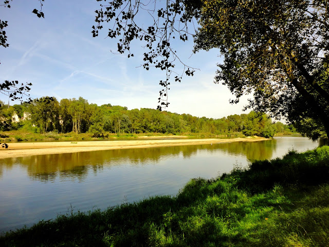 View of the River Loire from its banks in Tours, France