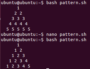 Just-programming: 1 12 123 1234 12345 Pattern Using Shell Programme