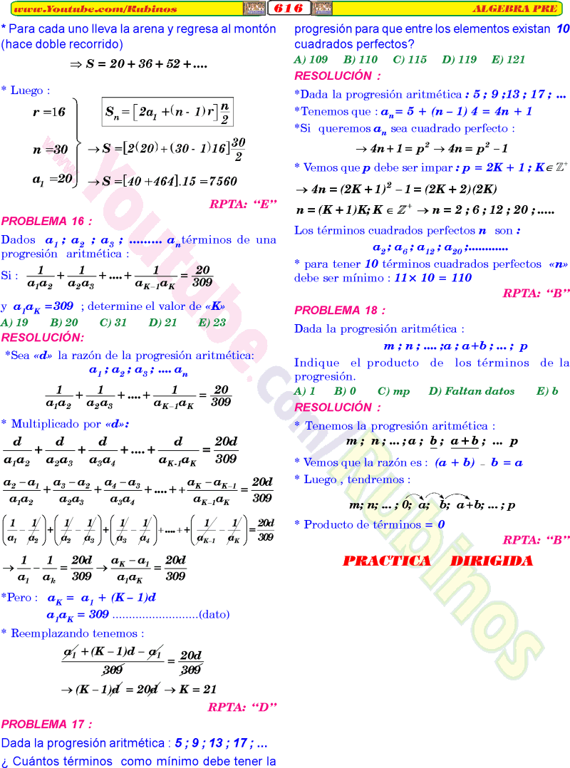 EJERCICIOS RESUELTOS PROGRESIONES ARITMETICAS Y GEOMETRICAS
