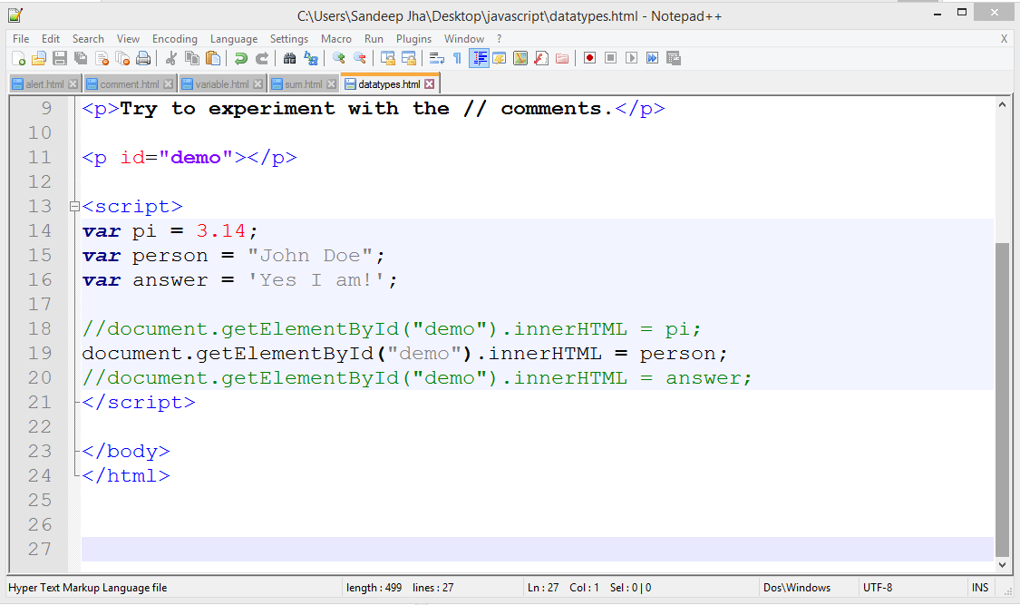 JavaScript Tutorial Basic Knowledge of computer and its Application