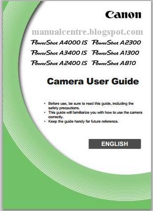 Canon PowerShot A2300 Manual Cover