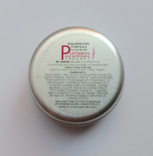 Puriskin Core Performance Therapy Resurfacing Formula for Face and Body ingredients