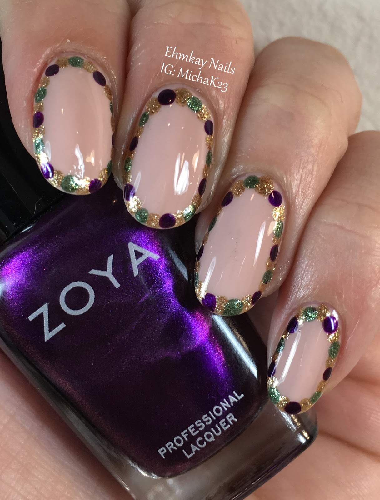 mardi gras nail designs