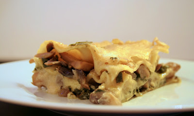 Λαζάνια με μανιτάρια και σέσκουλα, Lasagna with mushrooms and chard