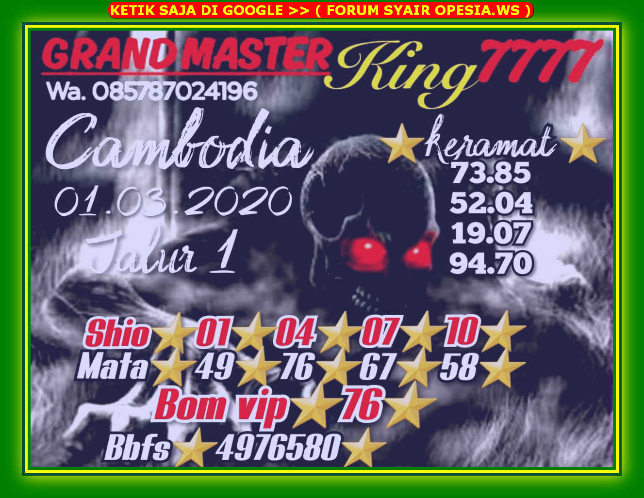 Syair Sydney 1 Maret 2020 Kode Syair Sgp Syair Hk Syair Sydney 2020