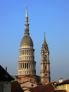 The cupola and the bell tower of the Basilica of San Gaudenzio in Novara