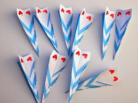 Paper Airplane Valentines | Pink Stripey Socks