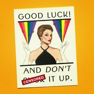 Good Luck woman with a rainbow