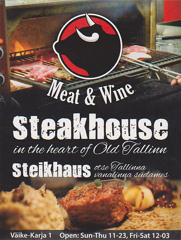 The traveler's drawer MEAT & WINE, Steakhouse. Tallinn (Eesti / Estonia)