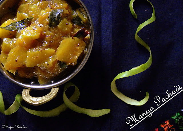 How to make Mangai/Raw Mango Pachadi, Raw Mango Sweet & Sour Chutney for Tamil new year,