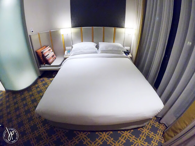 hotel room and bed