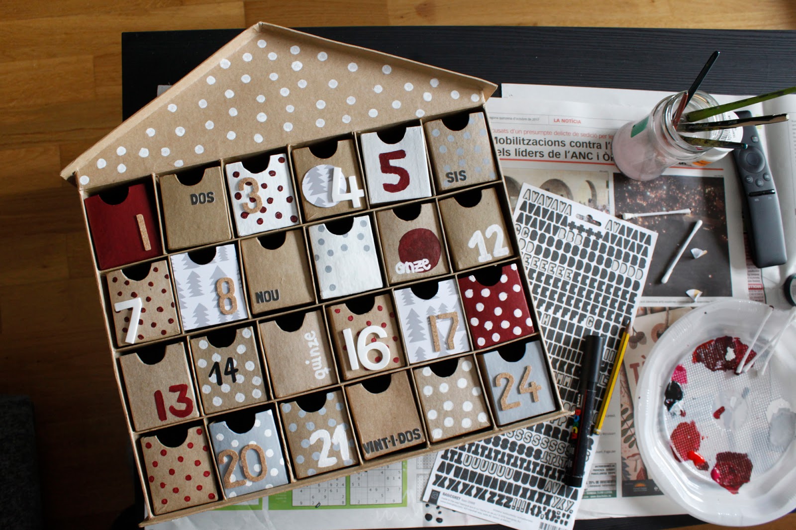 DIY calendario de adviento 2017 HANDBOX