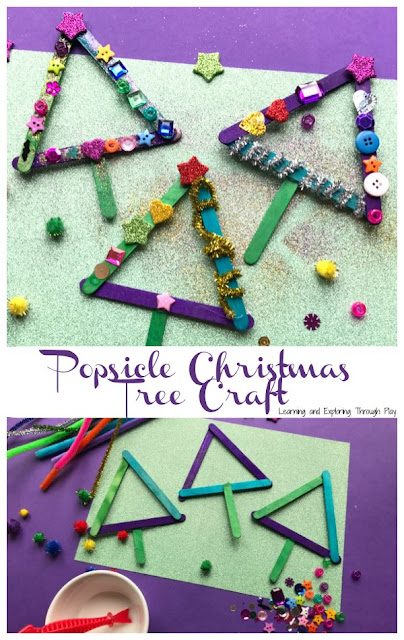 Learning and Exploring Through Play: Popsicle Christmas Tree Craft