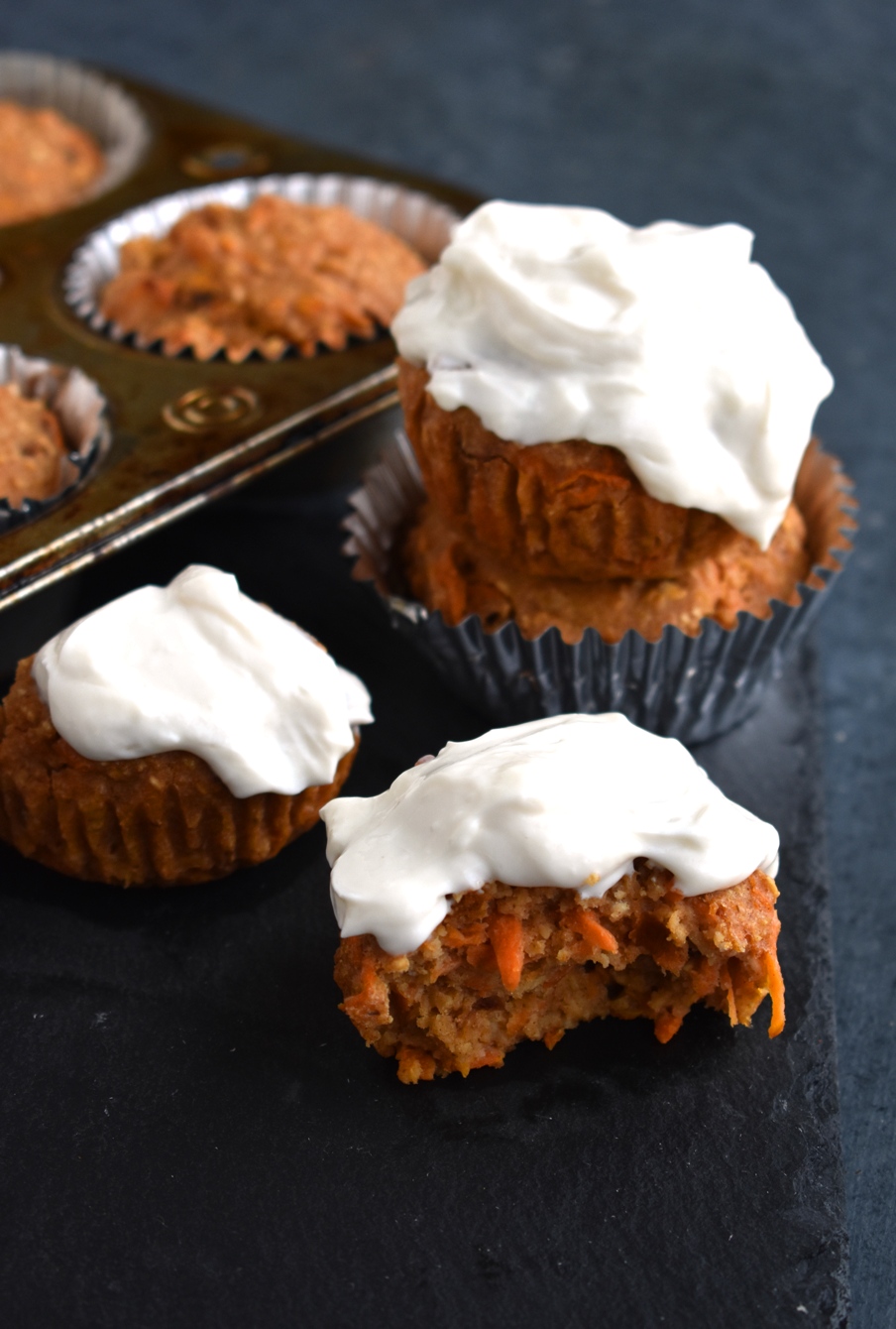 Healthy carrot cake muffins