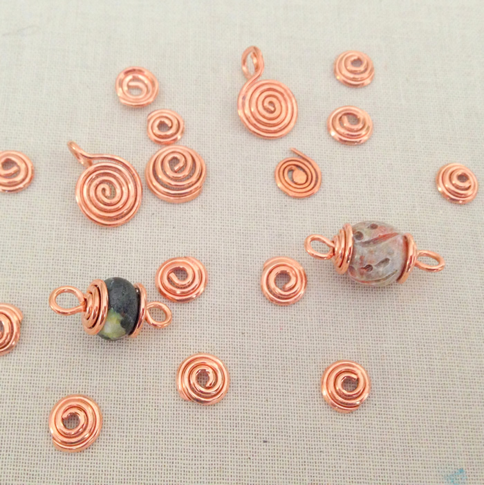 Learn to make wire spirals and bead caps - Free DIY tutorial at Lisa Yang's Jewelry Blog