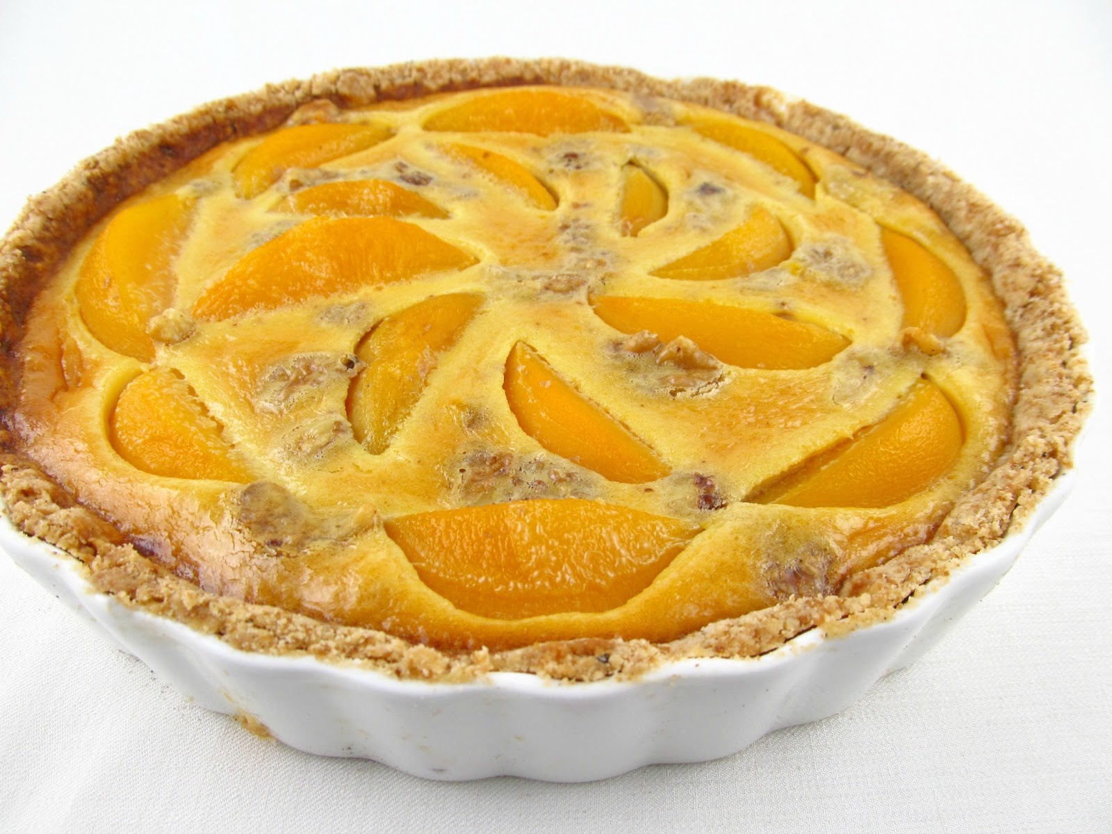 Rise and Shine: Peaches and Cream Cardamom Shortbread Tart