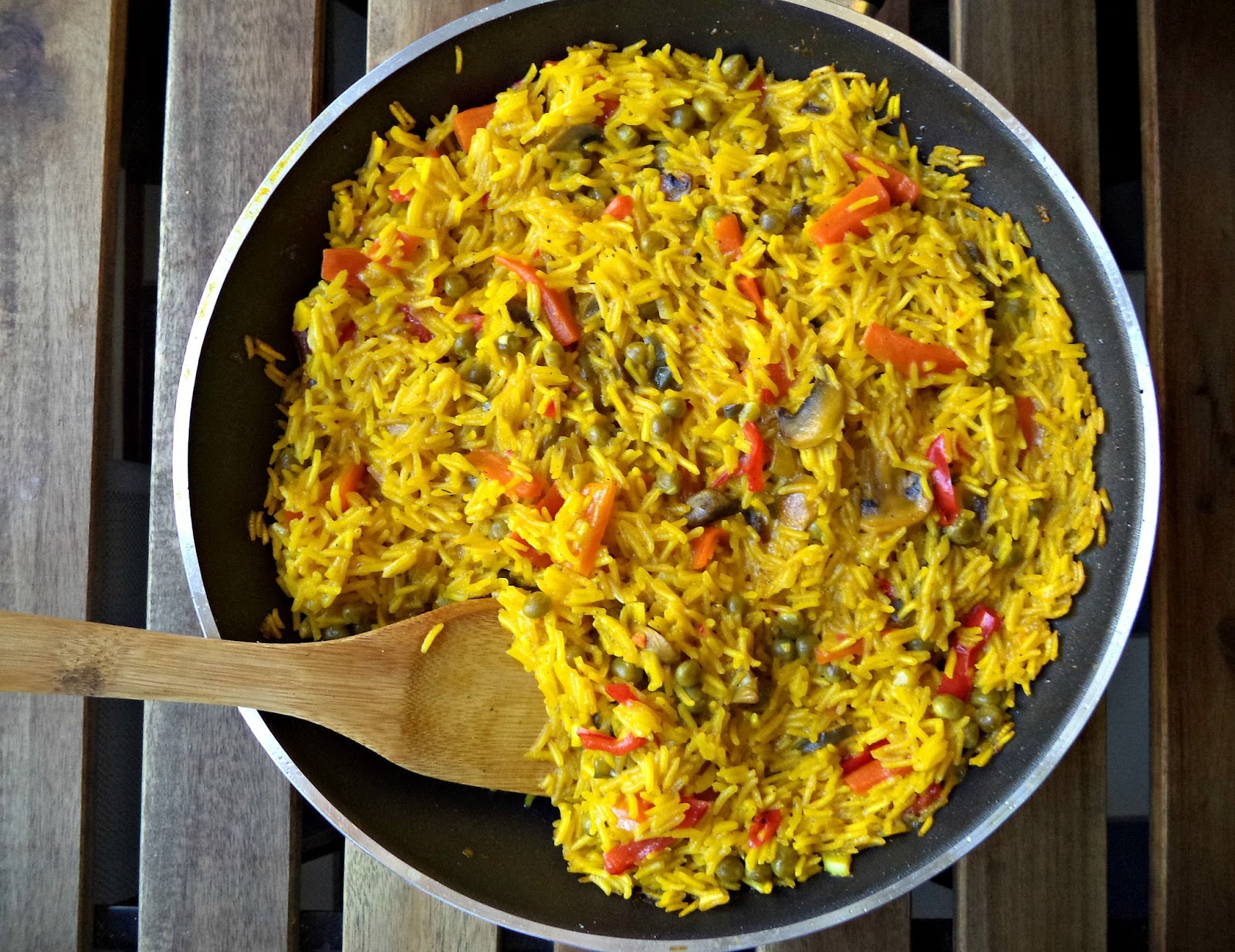 Receta Paella de verduras, baja en grasas CeliVeggie Recetas sin