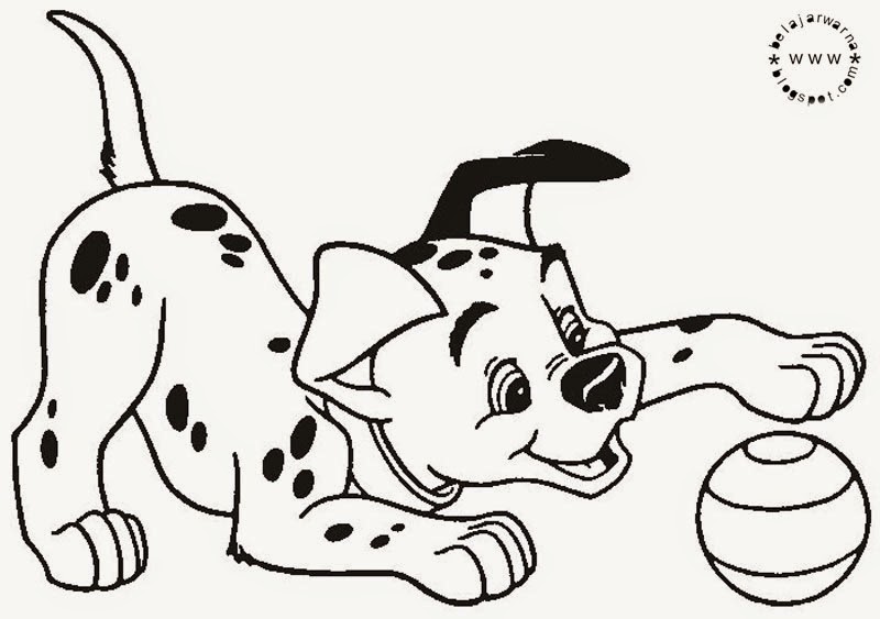 Contoh Gambar Mewarnai Gambar Hewan Anjing Kataucap