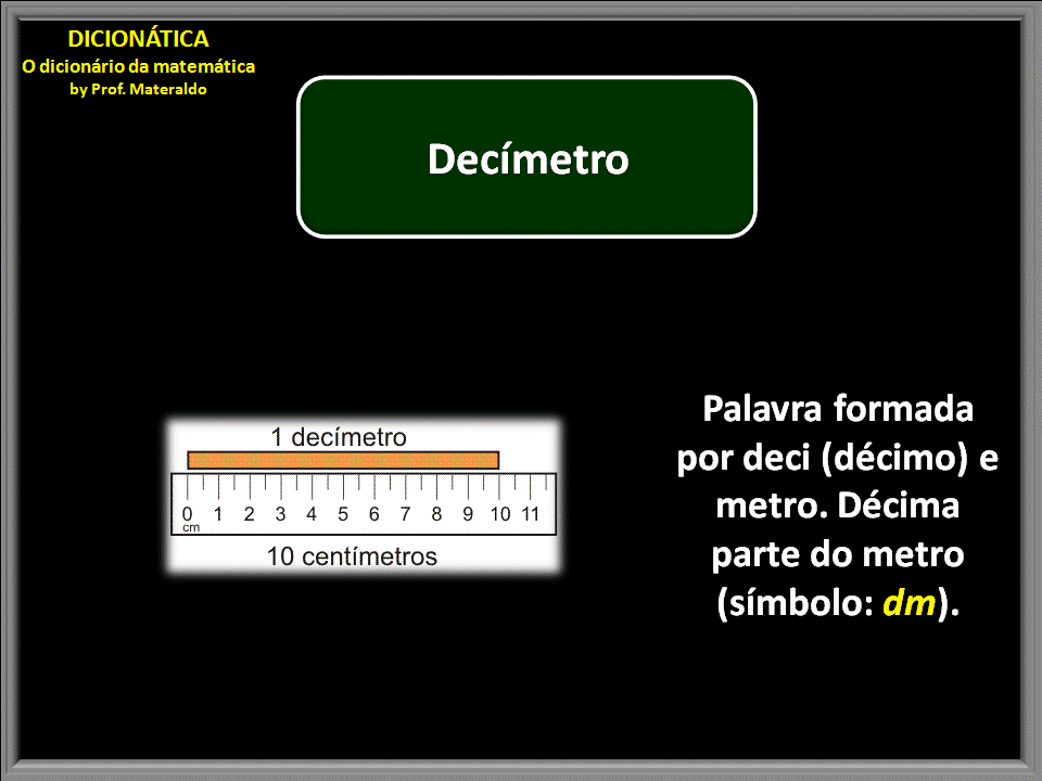 DICIONÁTICA - O dicionário da matemática: Decímetro