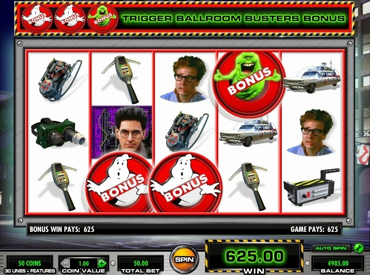 Ghostbusters Video Slot Screen
