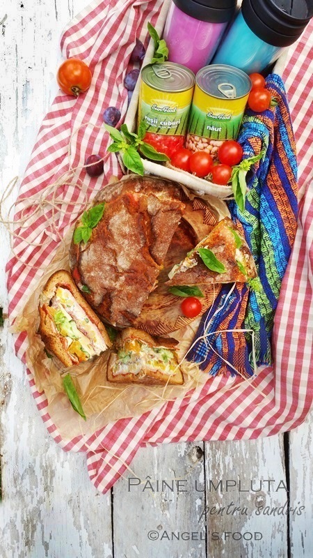 Paine sandvis umpluta, perfecta pentru picnic