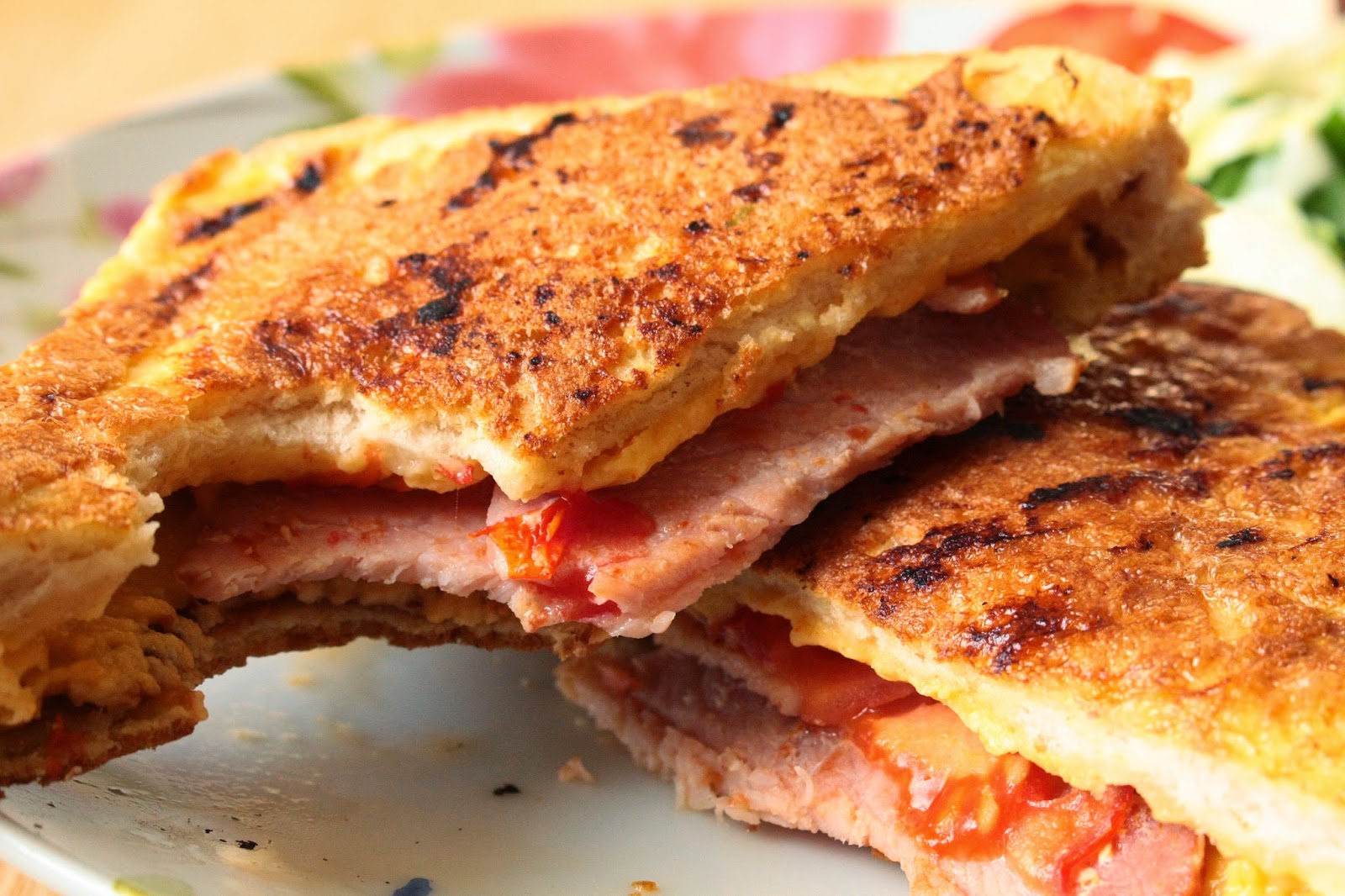 I'd Much Rather Bake Than... Cheese, Tomato and Bacon Eggy Bread