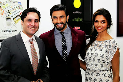 Ram-leela starcast Deepika and Ranveer At Khaleej Times office in Dubai.