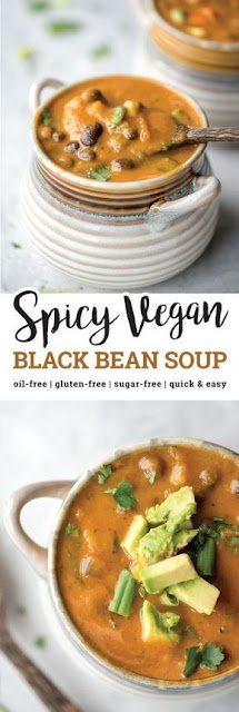 spicy vegân blâck beân soup - Smells Tasty