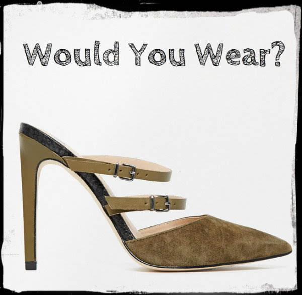 River Island strappy khaki mules River Island strappy khaki mules stock photos