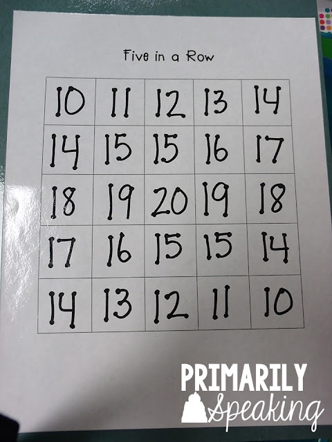 Five in a Row: A Game for Practicing Addition Facts | Primarily Speaking