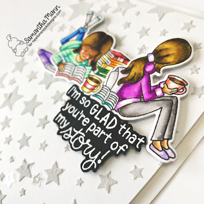 I'm So Glad You're Part of My Story Card by Samantha Mann for Newton's Nook Designs, Cards, Handmade Cards, Card Making, Stencil, Books, Reading #cards #cardmaking #newtonsnook #books #reading